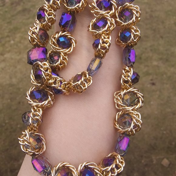 New Eye Candy Los Angeles two strands  statement necklace 14 Kt gold plated - Picture 8 of 16